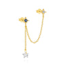 Aretes de Plata de Ley 925 con CZ y Borla de Cadena