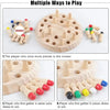 A wooden memory chess game showing multiple ways to play, including gathering pieces for victory.