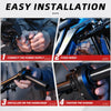 Four steps showing the easy installation of an electric bike throttle grip on a Sur-Ron X/S handlebar.