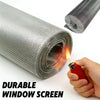 A hand holds a roll of durable window screen made of 304 stainless steel mesh for windows and ventilation.