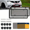 Durable License Plate Frame with Screw Cap Kit
