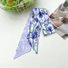 Floral Print Silk Hair Scarf for Women – Long Ribbon Headband