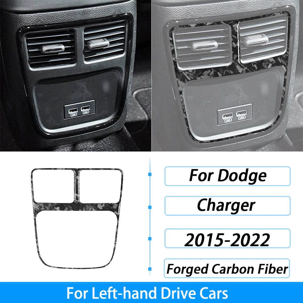 Compteur de vitesse et garniture d'aération en fibre de carbone forgée pour une Dodge Charger