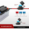 In-line blade fuse for a night wiring harness kit with an on/off switch and relay.
