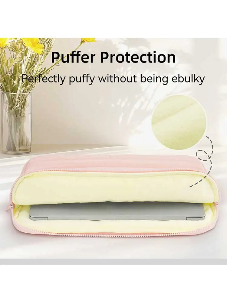 Soft Puffy Laptop Sleeve with Plush Padding