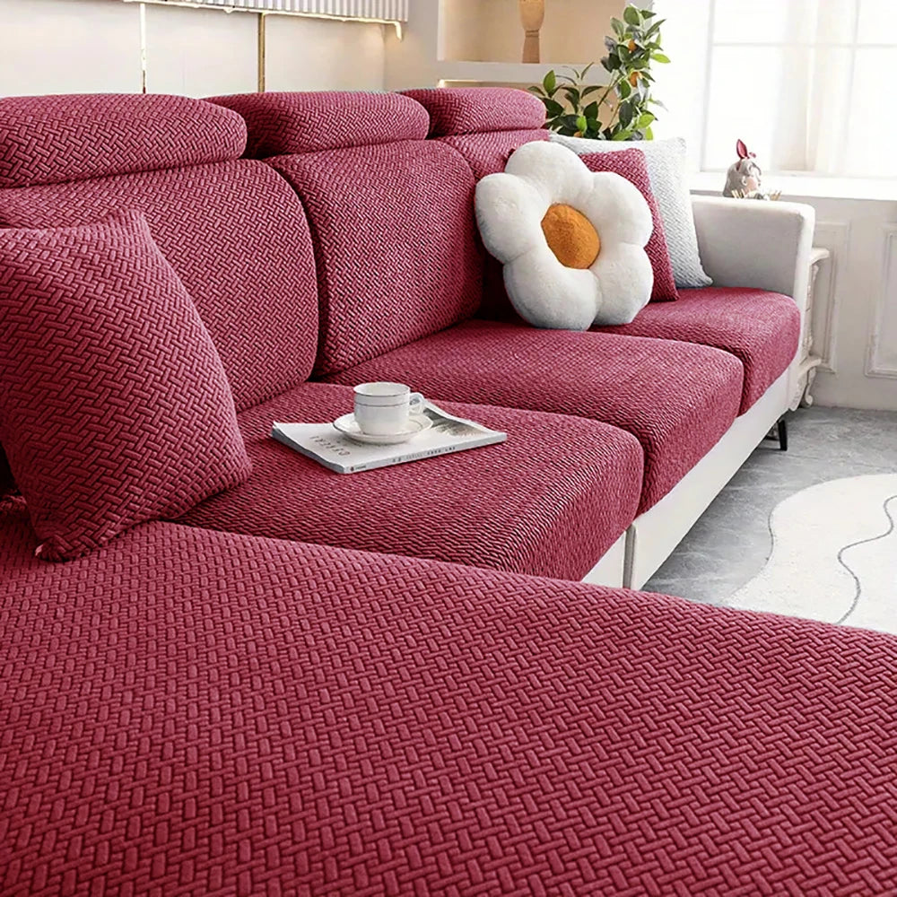 Jacquard Sofa Seat Cushion Cover – Removable & Non-Slip