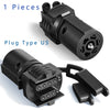 Black 2-in-1 trailer plug adapter featuring a 7-pin to 4/5-pin weatherproof connector.