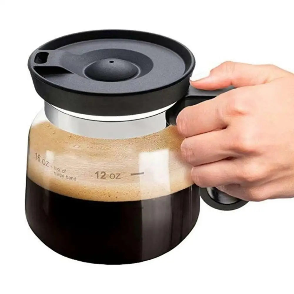 16oz Borosilicate Glass Coffee Mug with Lid