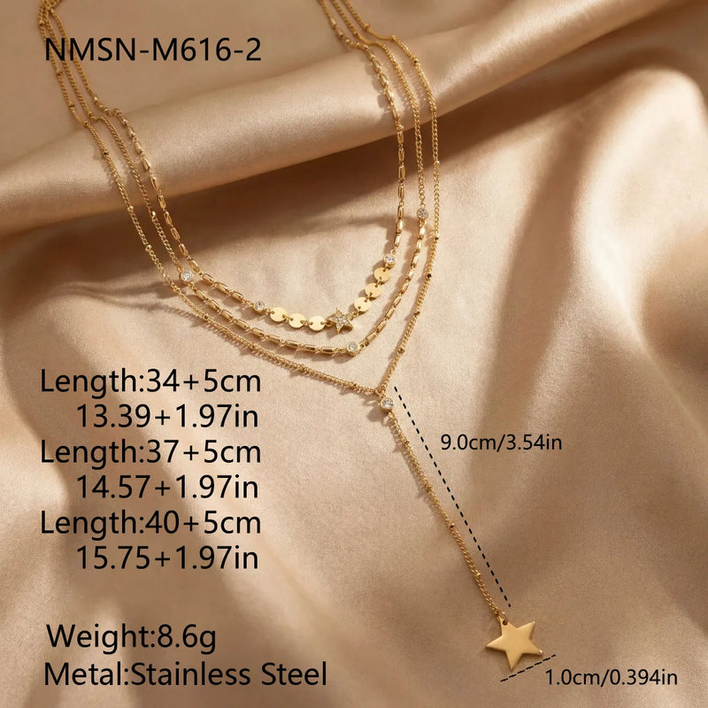 Triple-Layer Y-Chain Necklace