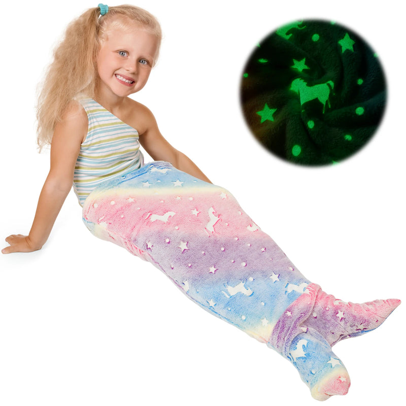 Glow-in-the-Dark Mermaid Tail Blanket