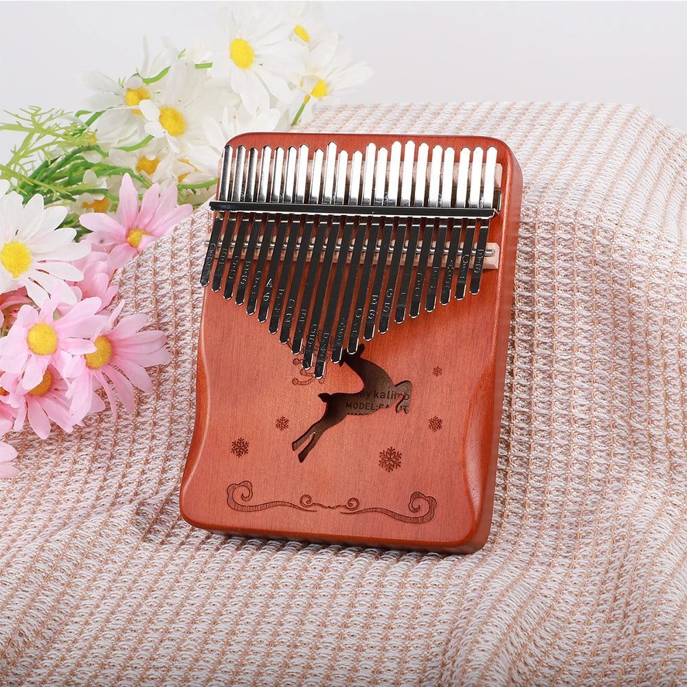 Mahogany Kalimba Thumb Piano with Tuning Kit