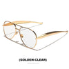 Oversized Aviator Sunglasses with Gradient Champagne Lenses