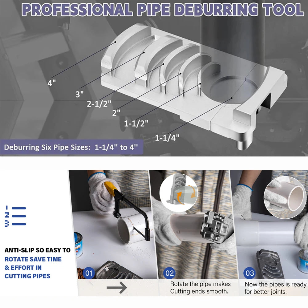 Pipe Deburring Tool for PVC and Plastic Pipes