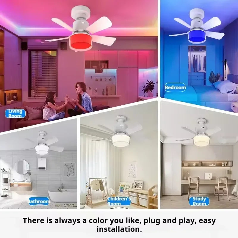 Smart LED Ceiling Fan with RGB Lighting and App Control
