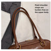 Women's Retro PU Leather Shoulder Bag with Multiple Pockets & Detachable Charm