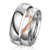 Half-Heart Stainless Steel Promise Rings for Couples