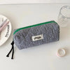Checkered Pencil Case – Large Capacity Storage Bag for School & Office