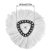 White triangular microfiber mop pads with black trim for spin mops