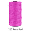 A spool of bright pink rose red ice silk crochet yarn for knitting and DIY crafts.