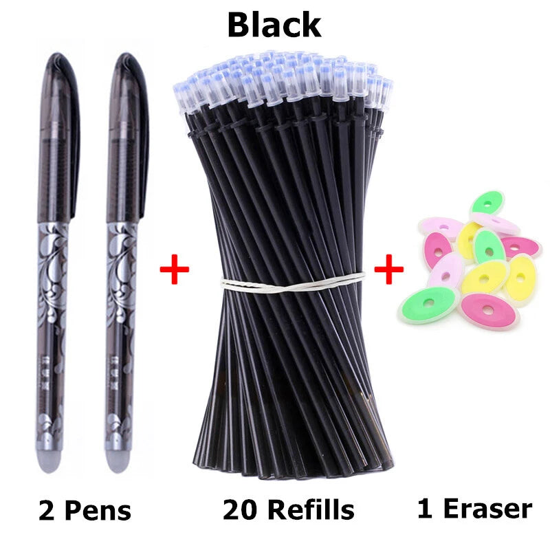 Erasable Gel Pen Set with Refills & Eraser