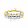 Oval Moissanite Five-Stone Ring in Solid 14K Yellow Gold