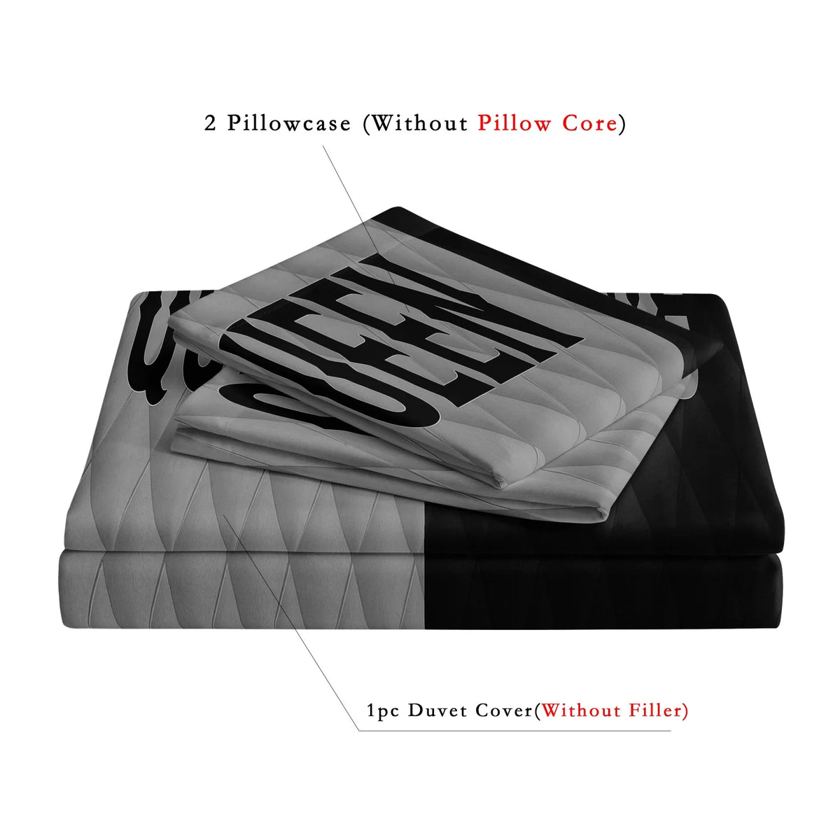 King & Queen Crown Print Duvet Cover Set