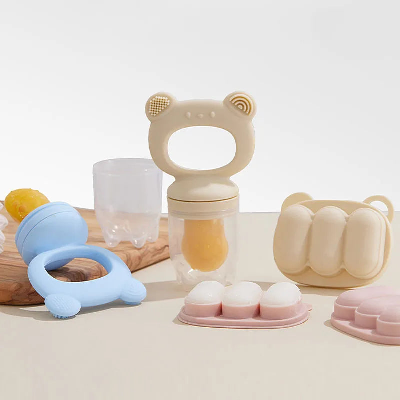 Silicone Baby Fruit Feeder with Freezer Tray Set