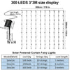 Solar-Powered LED Curtain String Lights