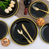 Elegant White Plastic Plates with Gold Rim