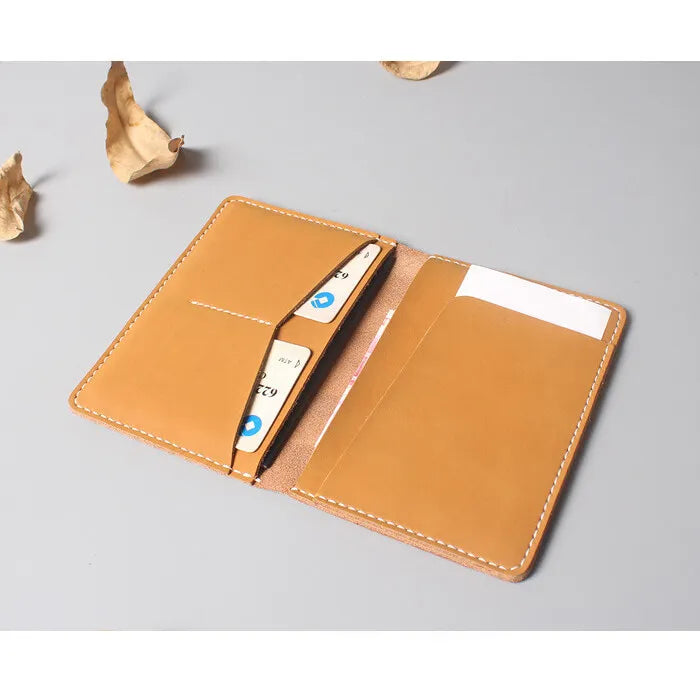 Genuine Leather Passport Holder with Card Slots