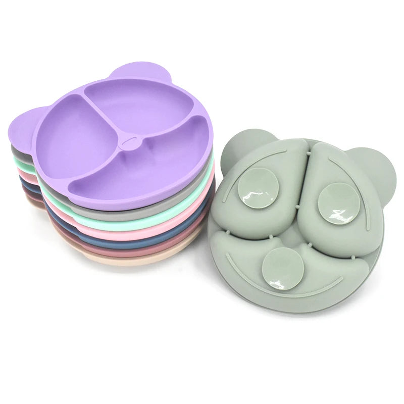 Complete Silicone Baby Feeding Set with Suction Bowl, Plate, Utensils & Bib