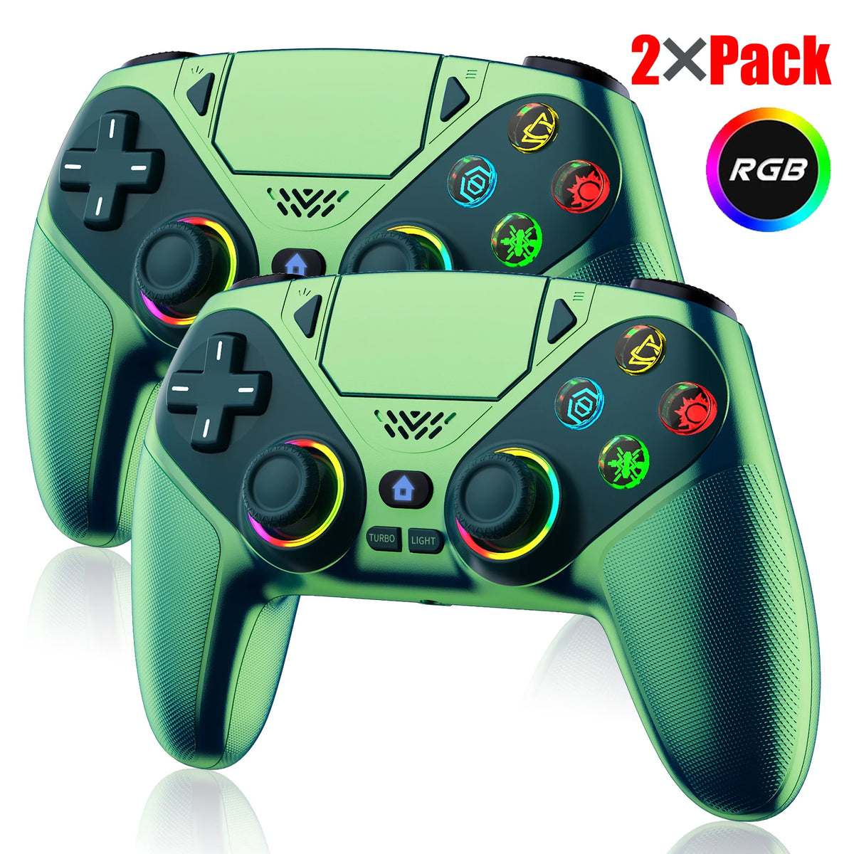 RGB LED Wireless Controller for PS5 and PC Gaming
