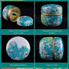 A set of refillable loose powder containers featuring beautiful floral painting and an easy-to-carry design.