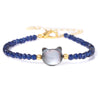 Natural Stone Bead Bracelet with Adjustable Lace-Up Closure