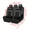 Black PU leather car seat covers with breathable mesh for universal fit, shown from the side.