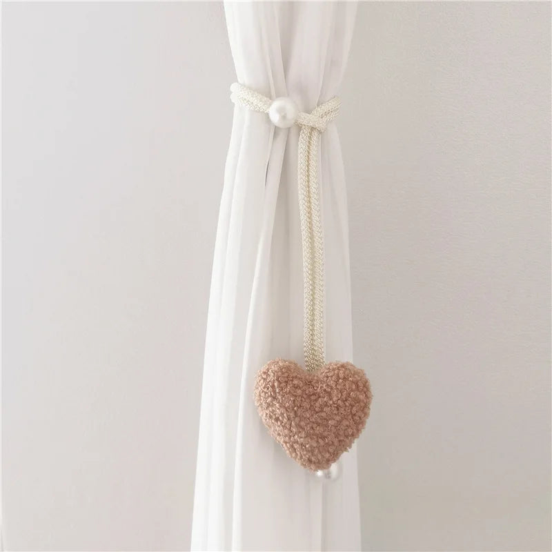 Plush Heart Tieback Curtain Decoration