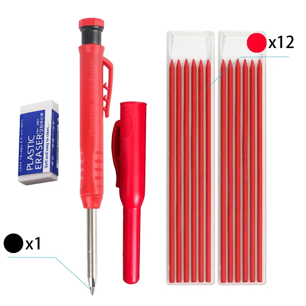 Precision Carpenter's Mechanical Pencil with Integrated Sharpener