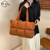 Quilted Plaid Tote Shoulder Bag