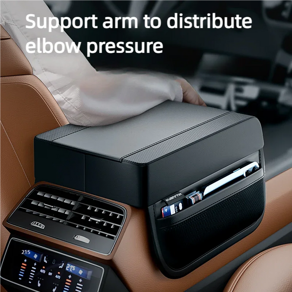 Universal Leather Armrest Cushion with Storage Pocket