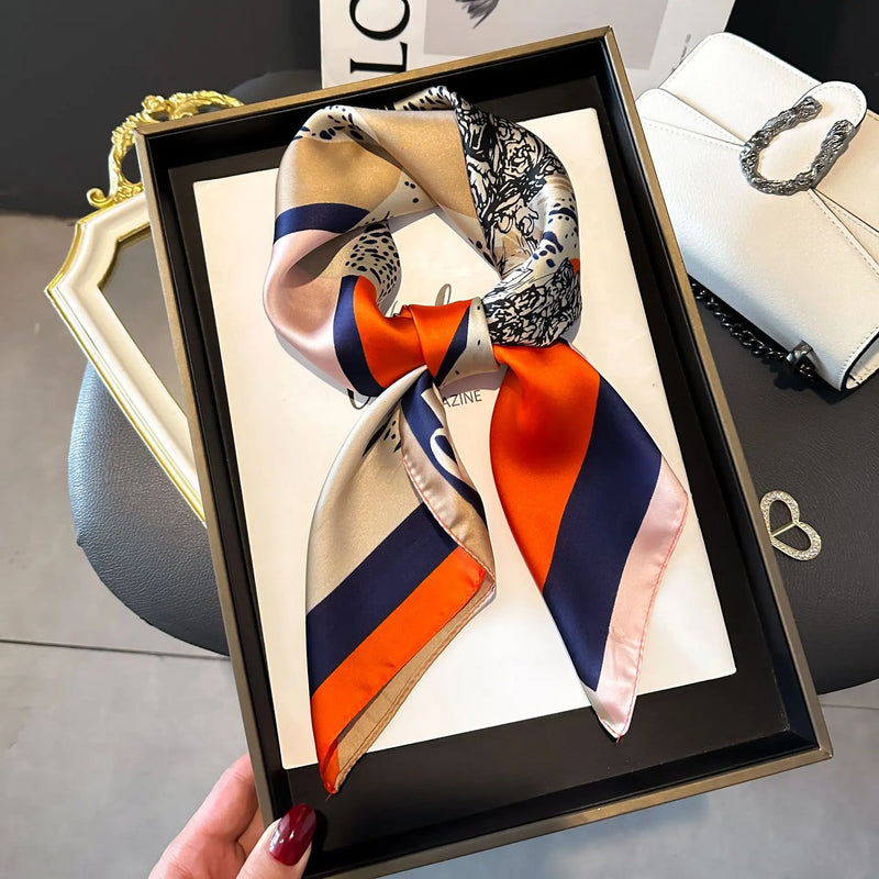 Silk-Feel Square Scarf for Women