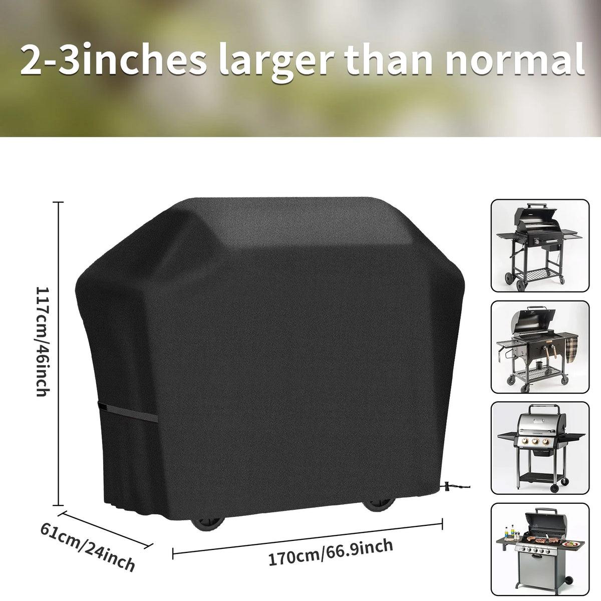 Waterproof Grill Cover with Adjustable Straps