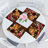 Floral Linen Placemats for Dining Table