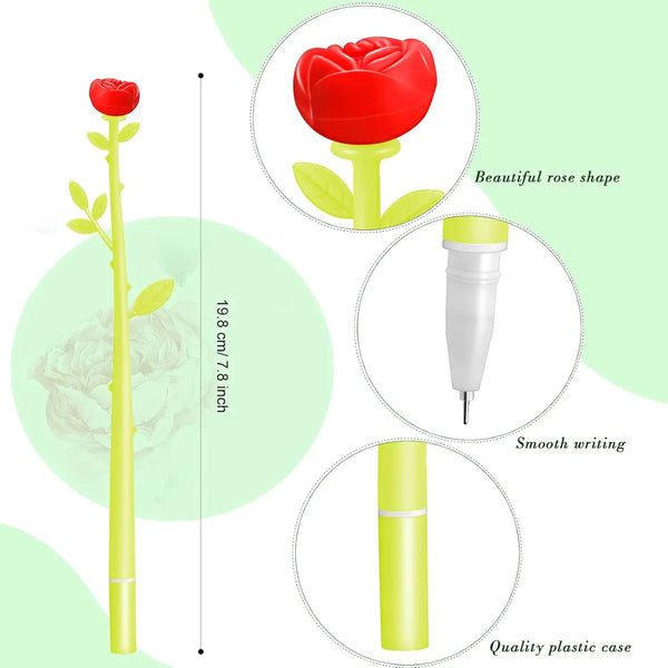 Flower Gel Pens - 0.5mm Rose Design