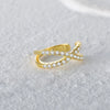 Sterling Silver Cross Ear Cuff with Zircon