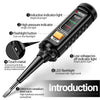 A black induction test pen with various indicators including an induction light, pressure indicator, flashlight button, touch
