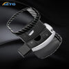 A black slim carbon fiber car key cover with a silver finish shown in a close-up view.