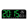 A black LED digital wall clock displaying the time 20:15 and a temperature of 26 degrees Celsius.