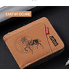 Vintage Waxed Leather Bifold Wallet with Coin Pocket