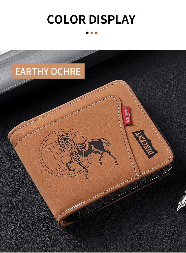 Vintage Waxed Leather Bifold Wallet with Coin Pocket
