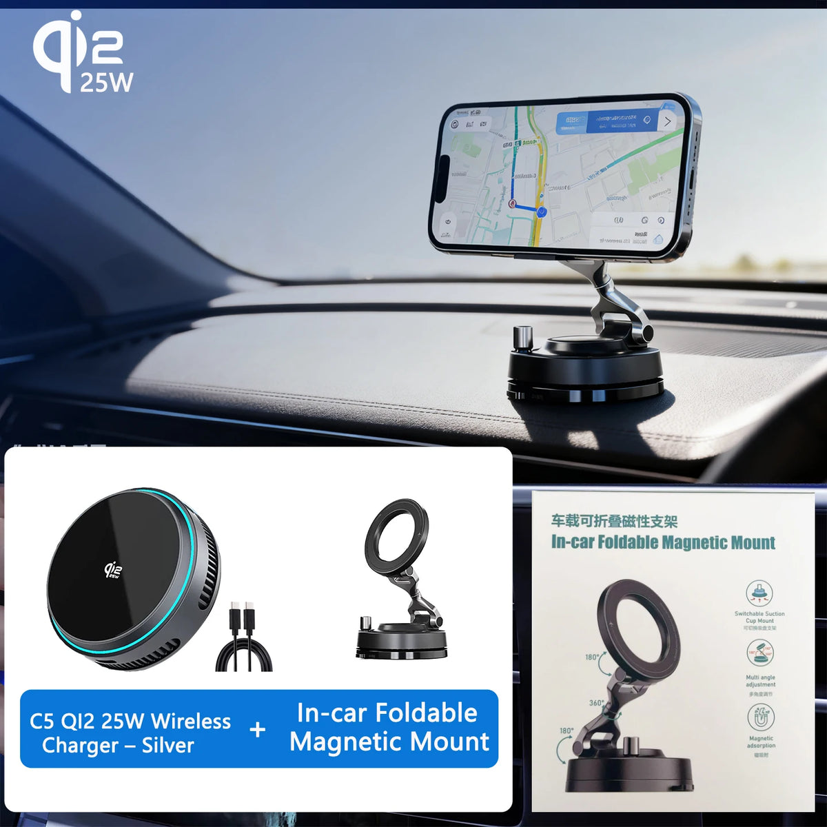 Magnetic Wireless Charger with Semiconductor Cooling and RGB Lights